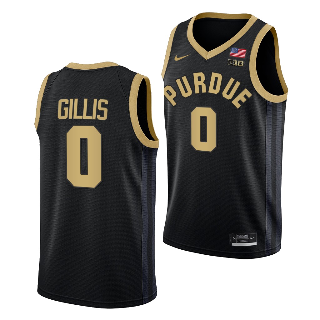 Purdue Boilermakers Mason Gillis College uniform Black #0 Jersey 2022-23