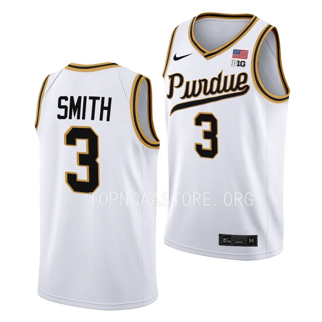 Purdue Boilermakers Rick Mount-Era Braden Smith #3 White Throwback Jersey