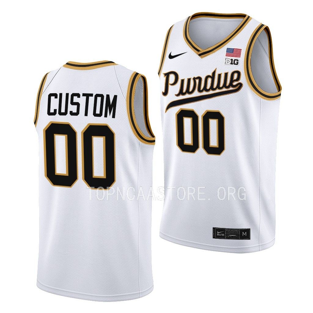 Purdue Boilermakers Rick Mount-Era Custom #00 White Throwback Jersey