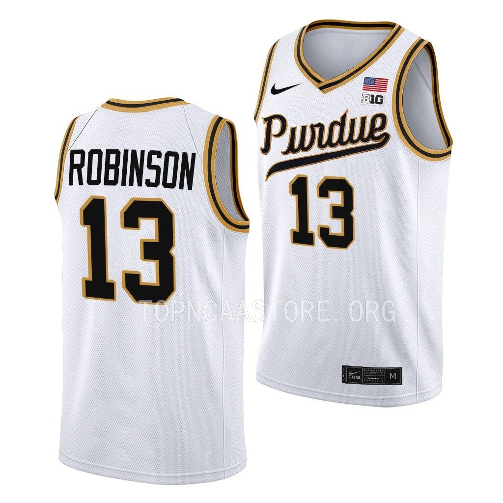 Purdue Boilermakers Rick Mount-Era Glenn Robinson #13 White Throwback Jersey