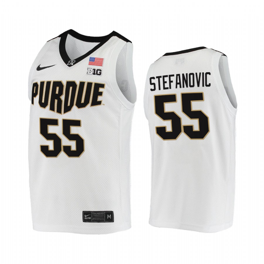 Purdue Boilermakers Sasha Stefanovic Jersey 2021-22 College White Uniform