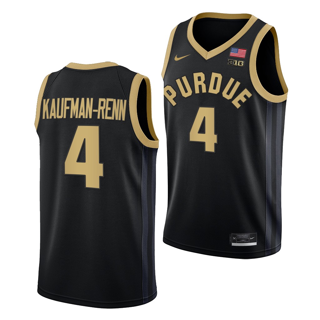 Purdue Boilermakers Trey Kaufman-Renn College uniform Black #4 Jersey 2022-23