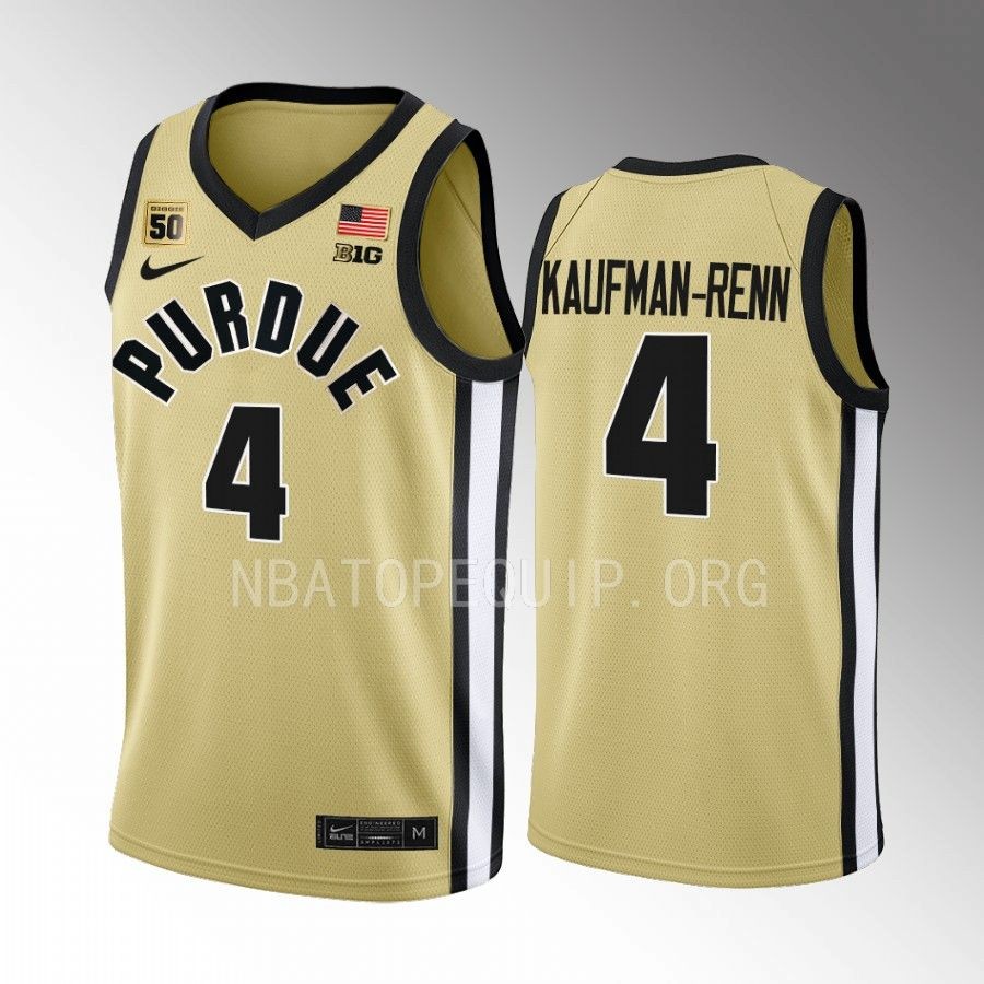 Purdue Boilermakers Trey Kaufman-Renn Jersey 2022-23 Gold Swanigan patch Uniform