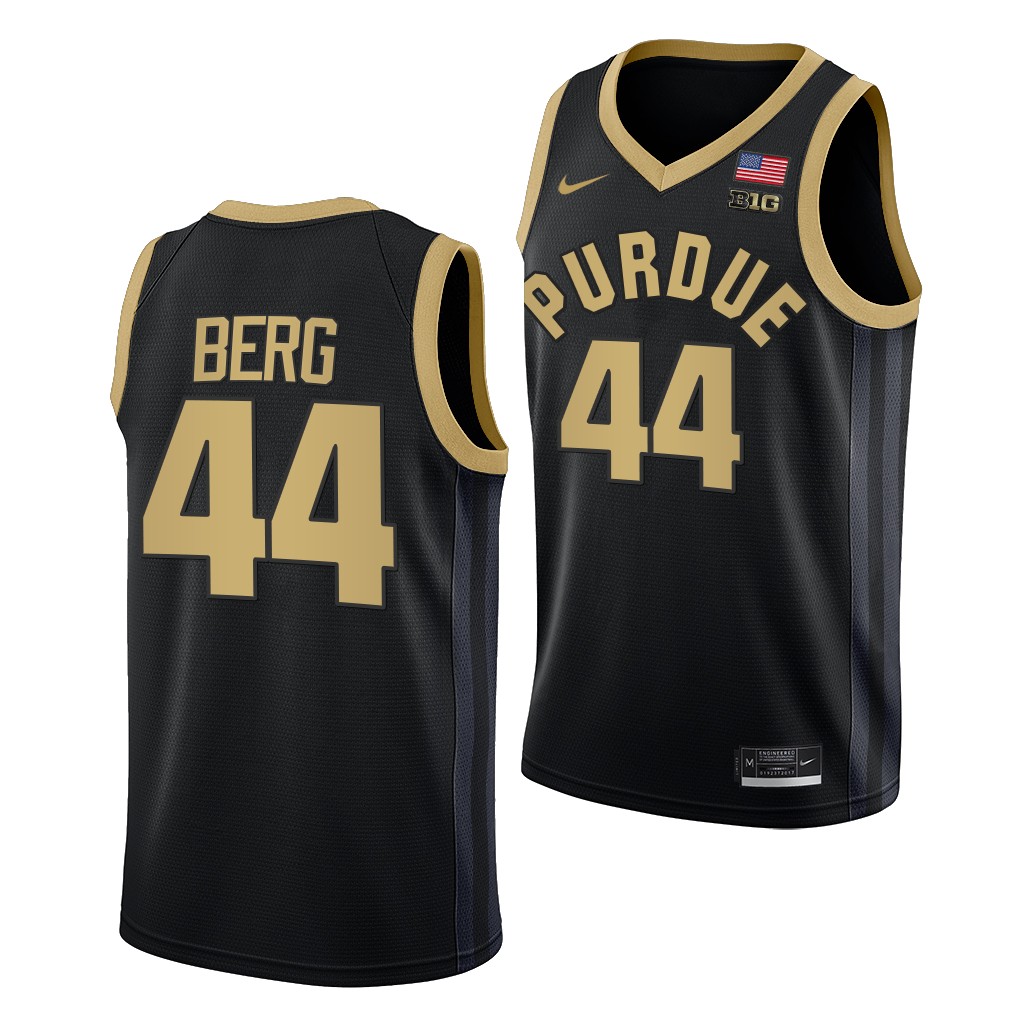 Purdue Boilermakers Will Berg College uniform Black #44 Jersey 2022-23