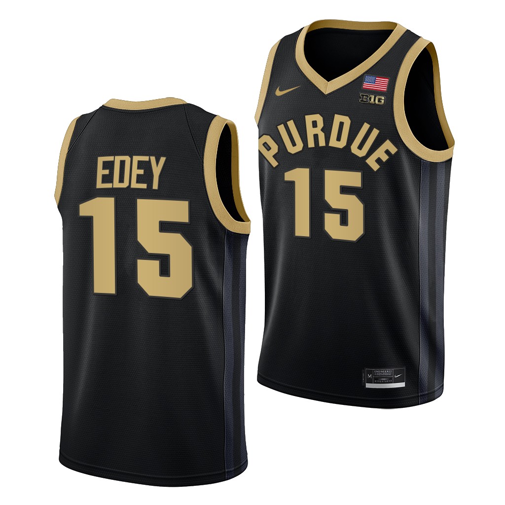Purdue Boilermakers Zach Edey College uniform Black #15 Jersey 2022-23