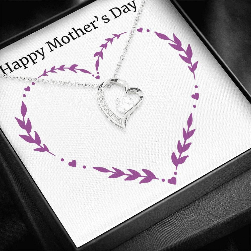 Purple Heart Happy Mother’s Day Gift For Mom Forever Love Necklace