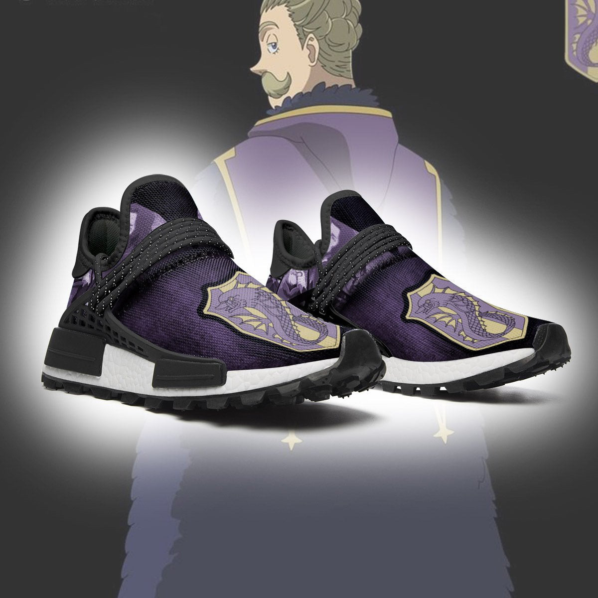 Purple Orca Shoes Magic Knight Black Clover Anime Sneakers, NMD Shoes
