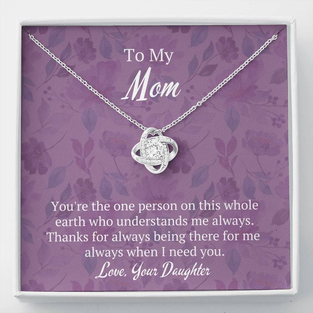 Purple Thanks For Being There For Me Love Knot Necklace Daughter Gift For Mom