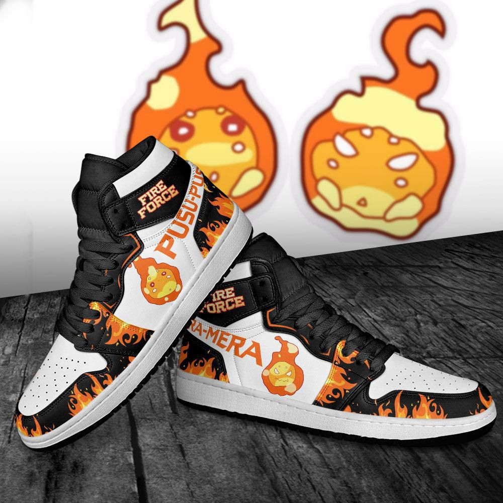 Pusu Mera Fire Force Anime 1 High Top Air Jordan Sneaker, Air Jordan Hightop