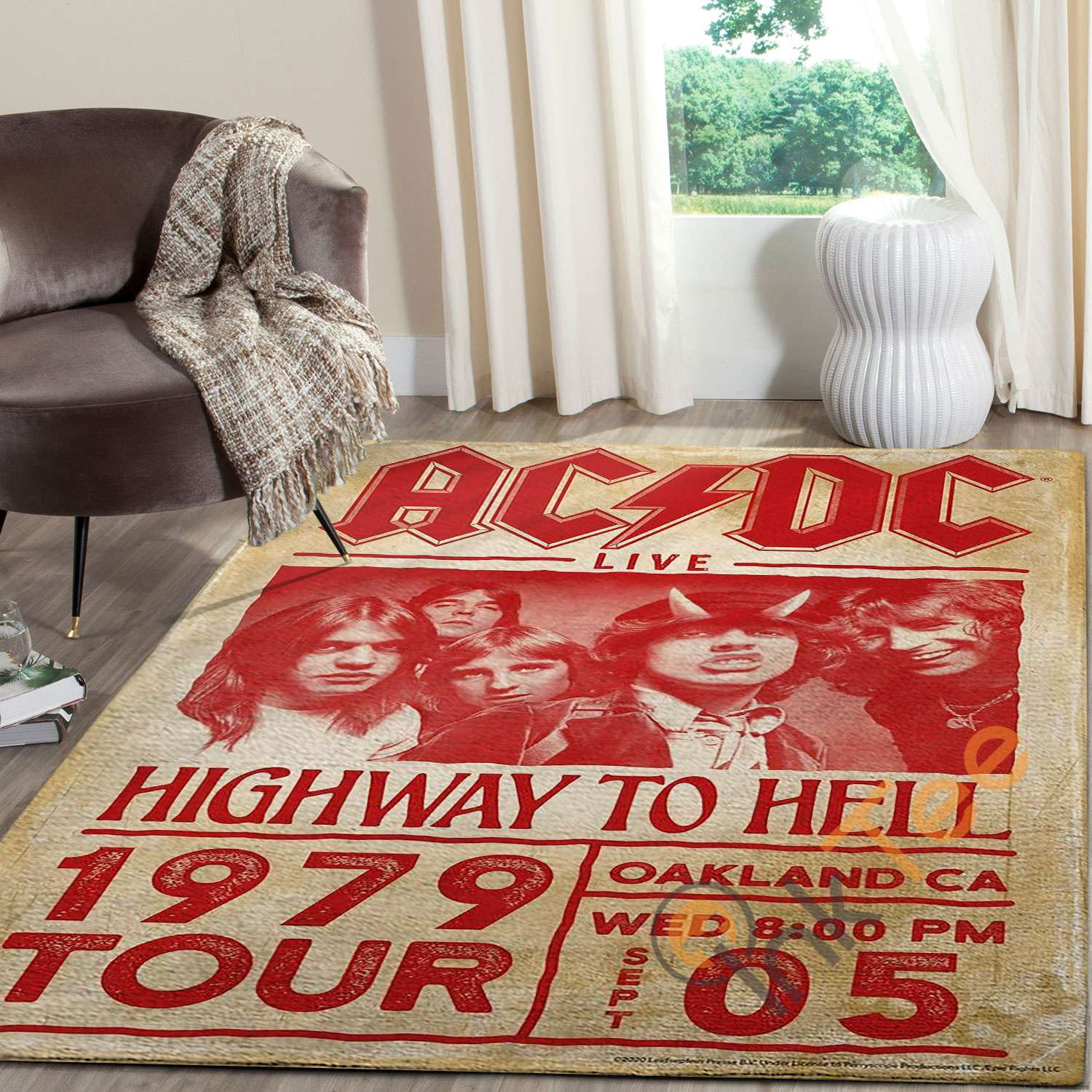 Pyramid America Acdc Ac Dc Highway To Hell Tour Rock Band Music Classic Retro Vintage Rectangle Rug