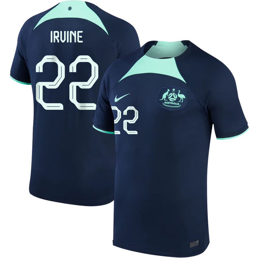 Qatar World Cup Jackson Irvine 22 Australia National Team 2022-23 – Away Men Soccer Jersey