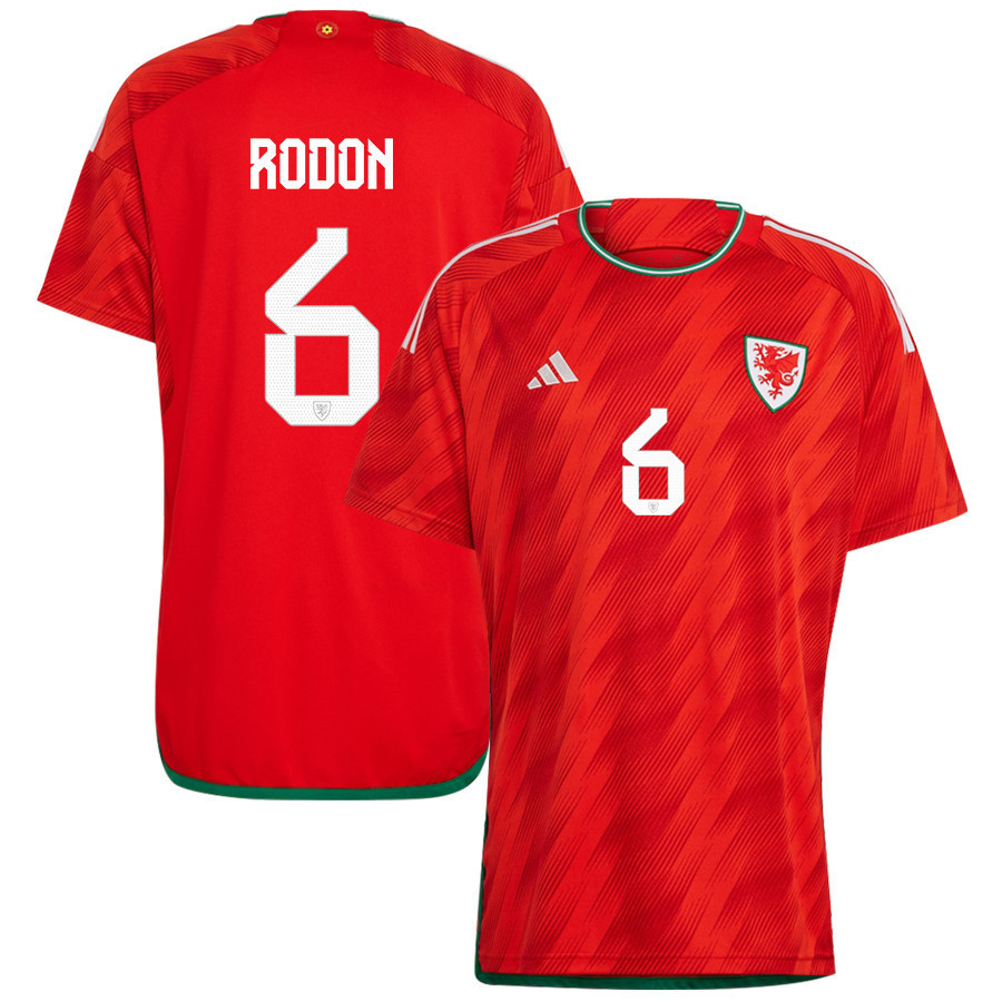 Qatar World Cup Joe Rodon 6 Wales National Team 2022-23 – Red Home Men Soccer Jersey