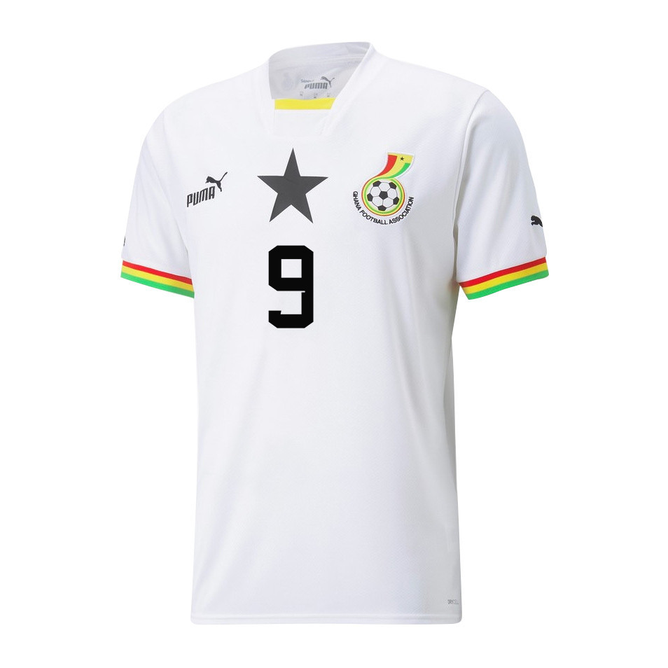 Qatar World Cup Jordan Ayew 9 Ghana National Team 2022-23 Home Soccer Jersey – White