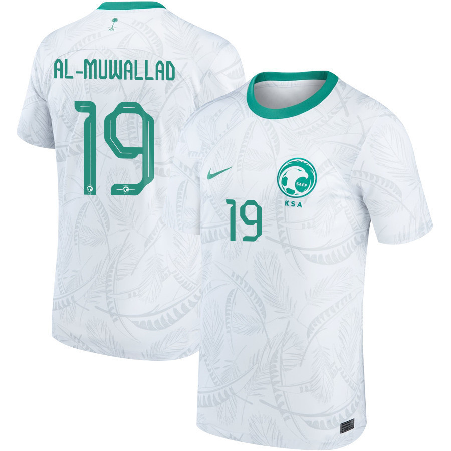 Qatar World Cup Saudi Arabia National Team 2022-23 Fahad Al-Muwallad 19 Home Men Soccer Jersey – White
