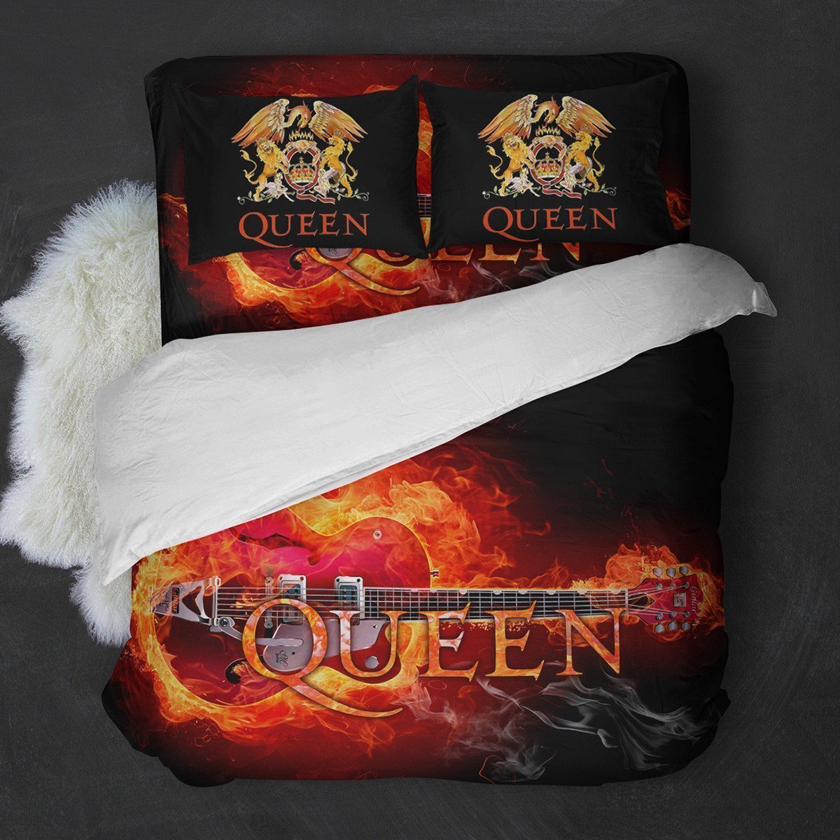 Queen Band Guitar Duvet Cover Bedding Set