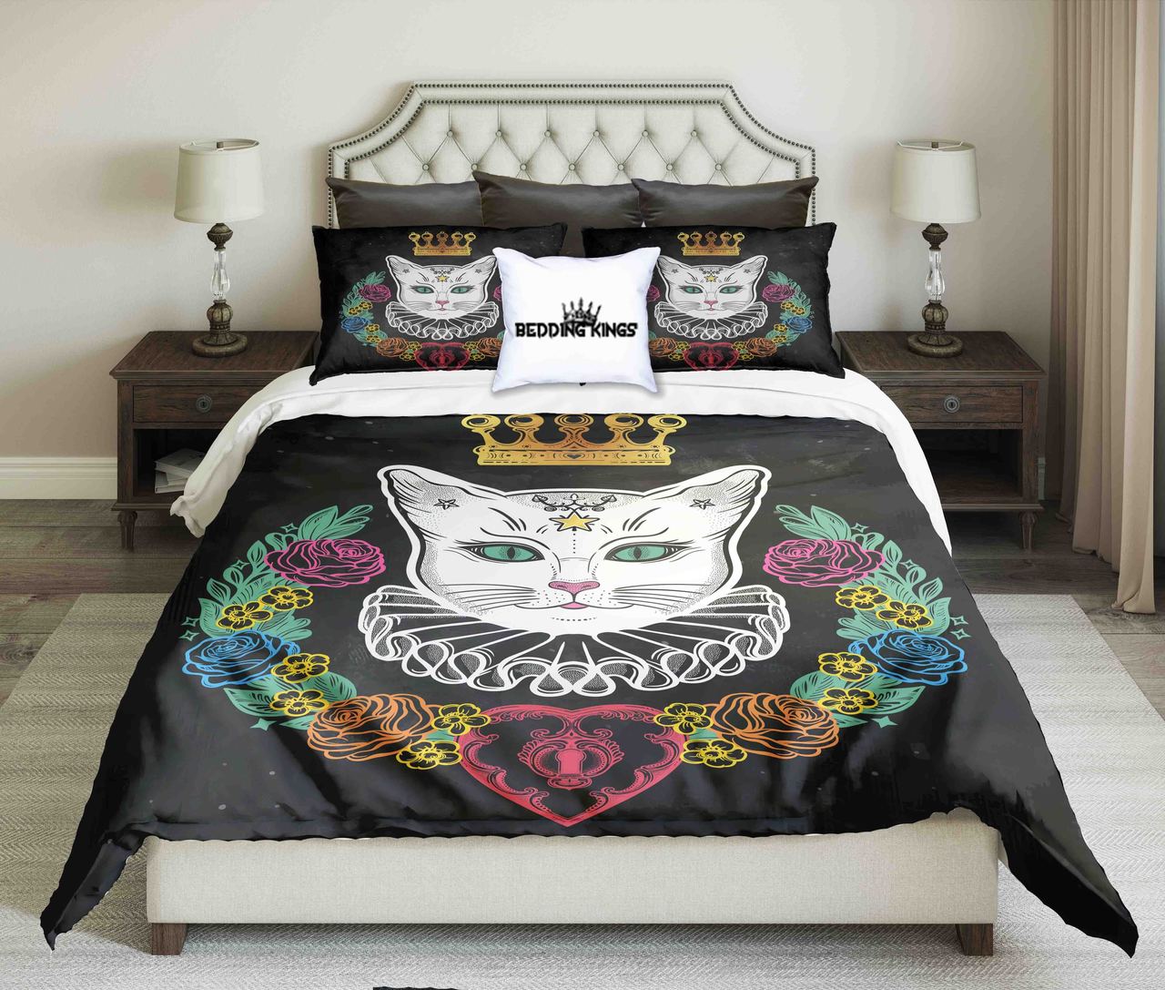 Queen Cat Luxury Kings 3D Customized Duvet Cover Bedding Set