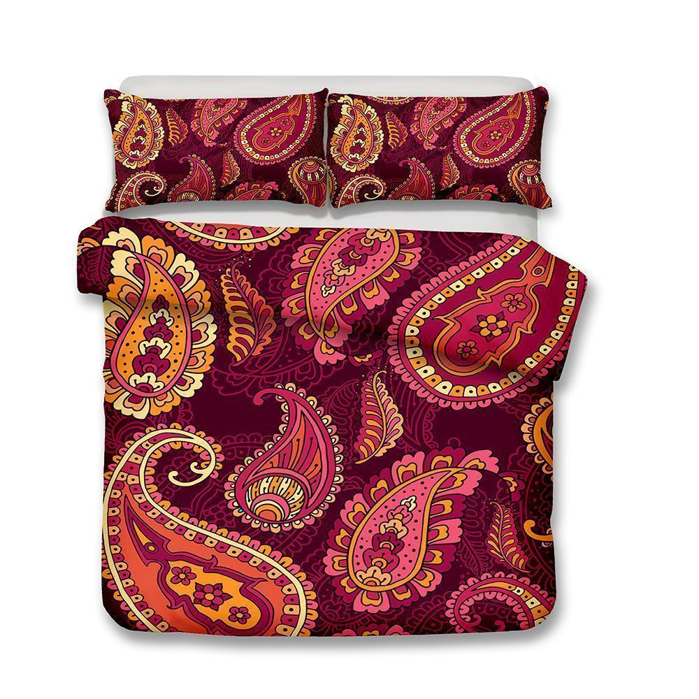 Queen Size New Design Print Bohemia Gray Theme Bohemian Duvet Cover Bedding Set
