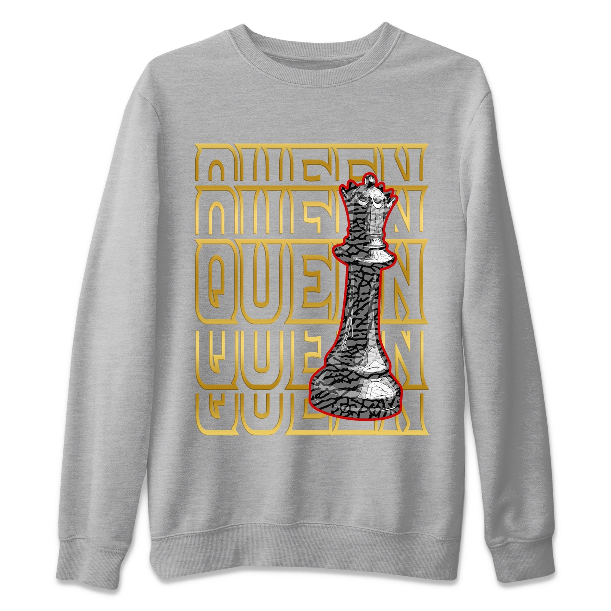 Queen Unisex Sweater – Air Jordan 3 Black Gold, Sneakers Matching Sweater