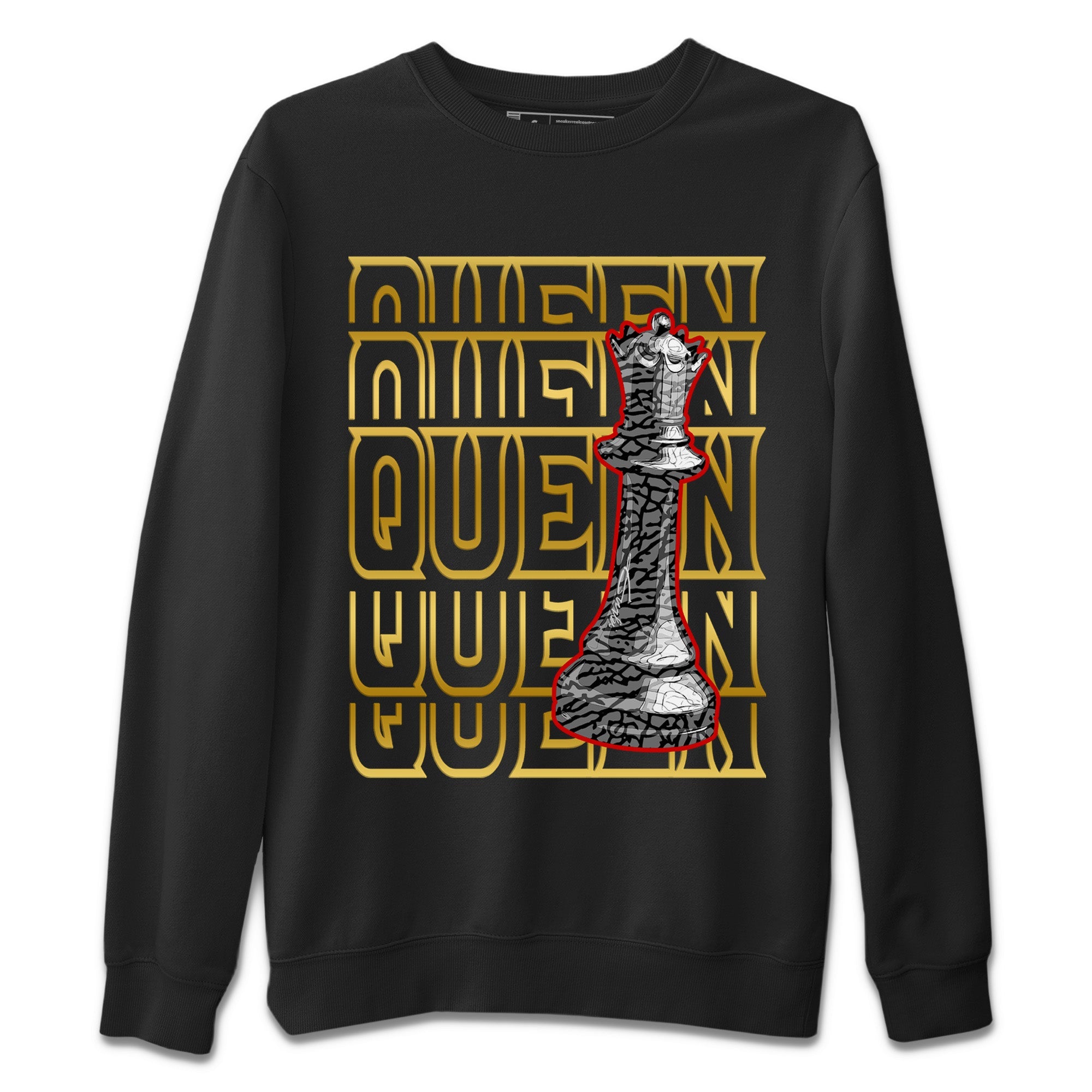Queen Unisex Sweater – Air Jordan 3 Black Gold, Sneakers Matching Sweater