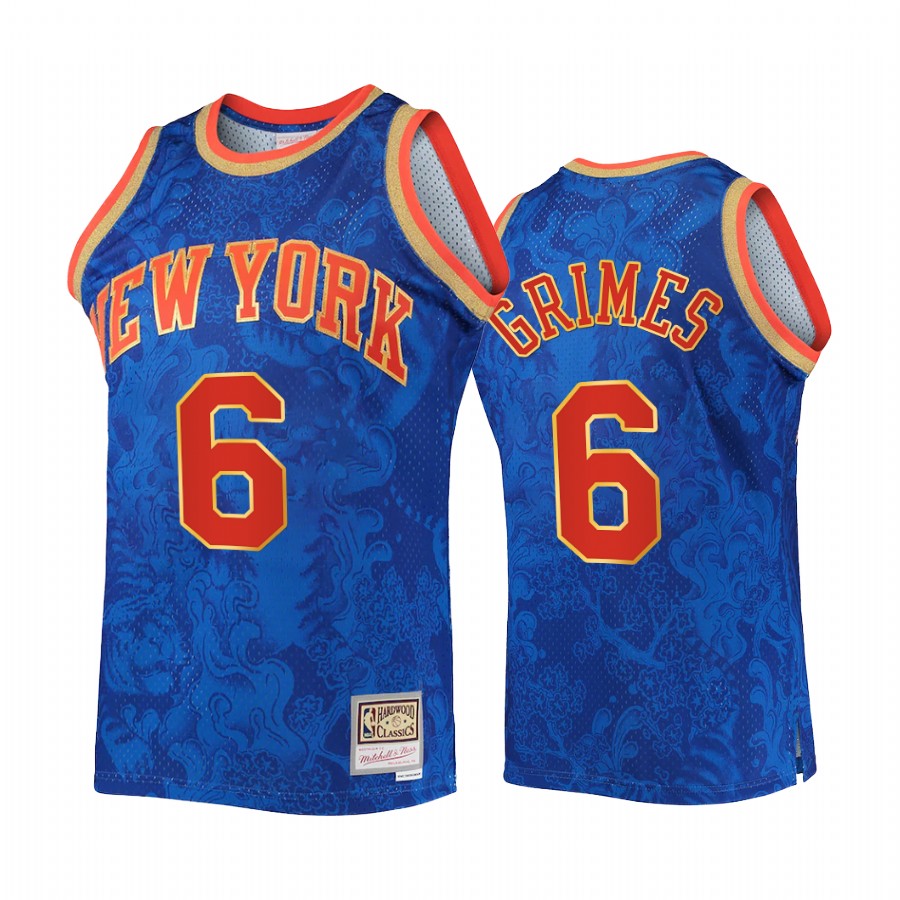 Quentin Grimes Lunar New Year 2022 New York Knicks Royal Jersey Throwback