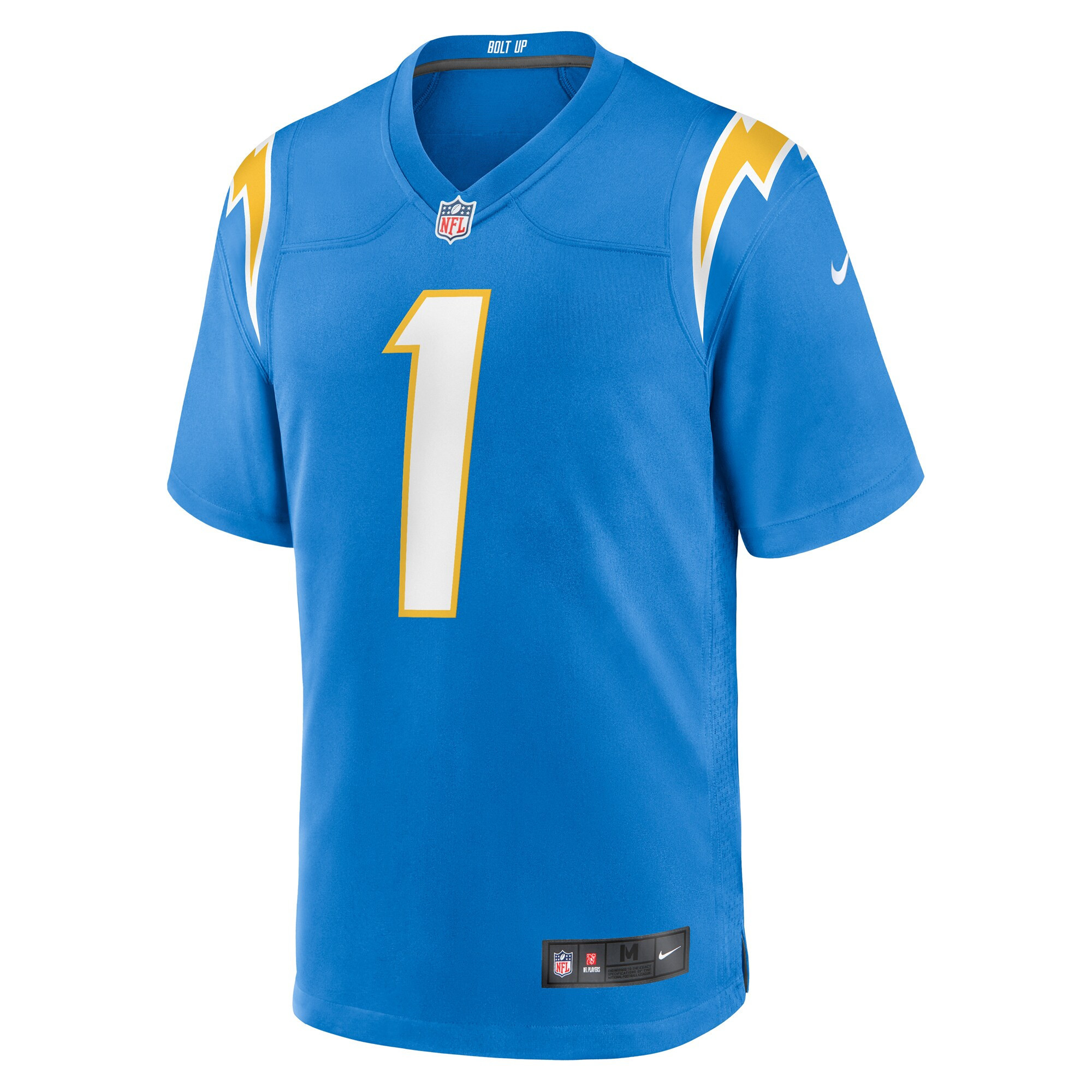 Quentin Johnston 1 Los Angeles Chargers 2023 NFL Draft Game Stitched Jersey – Powder Blue