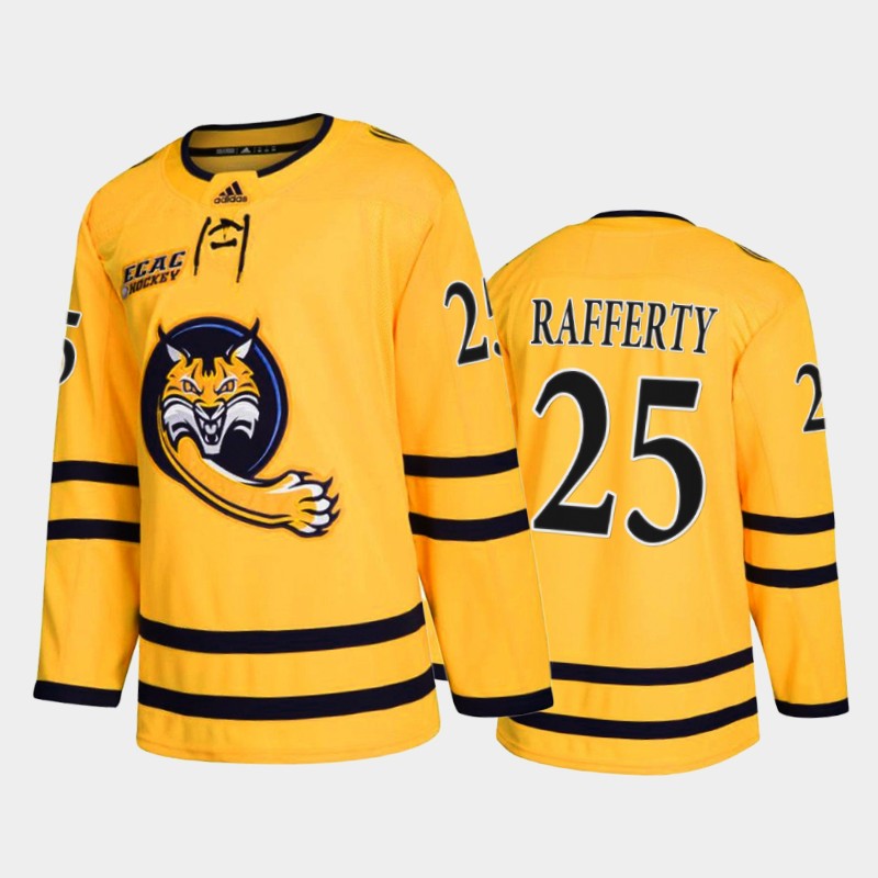 Quinnipiac Bobcats Brogan Rafferty #25 College Gold Alumni Jersey