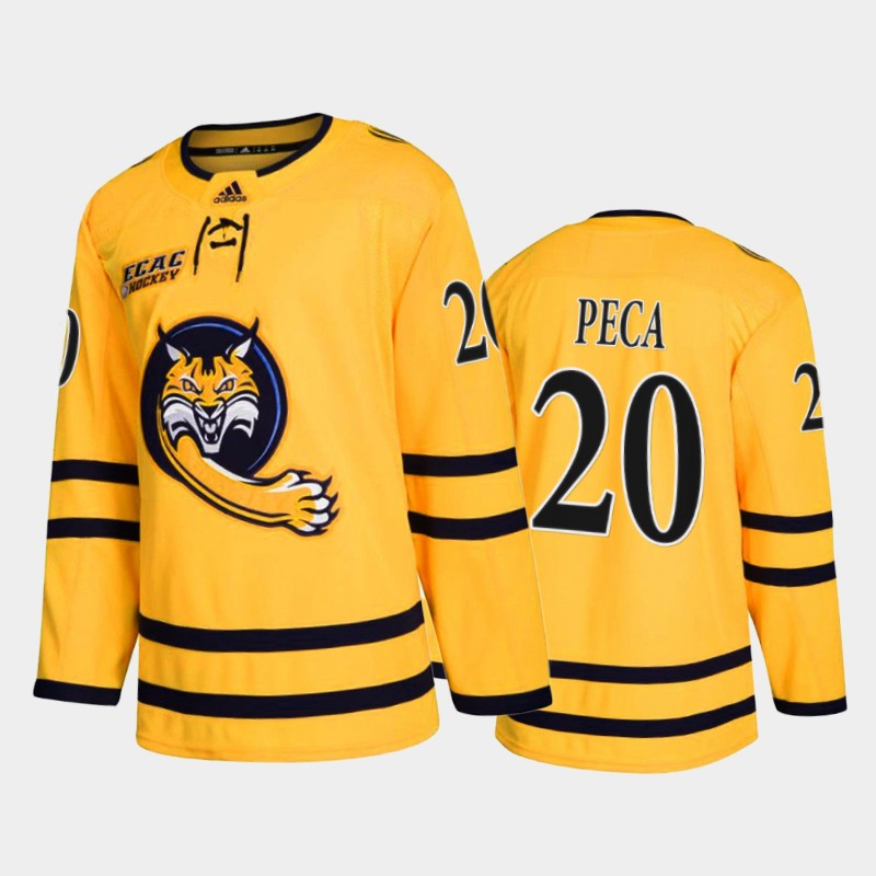 Quinnipiac Bobcats Matthew Peca #20 College Gold Alumni Jersey