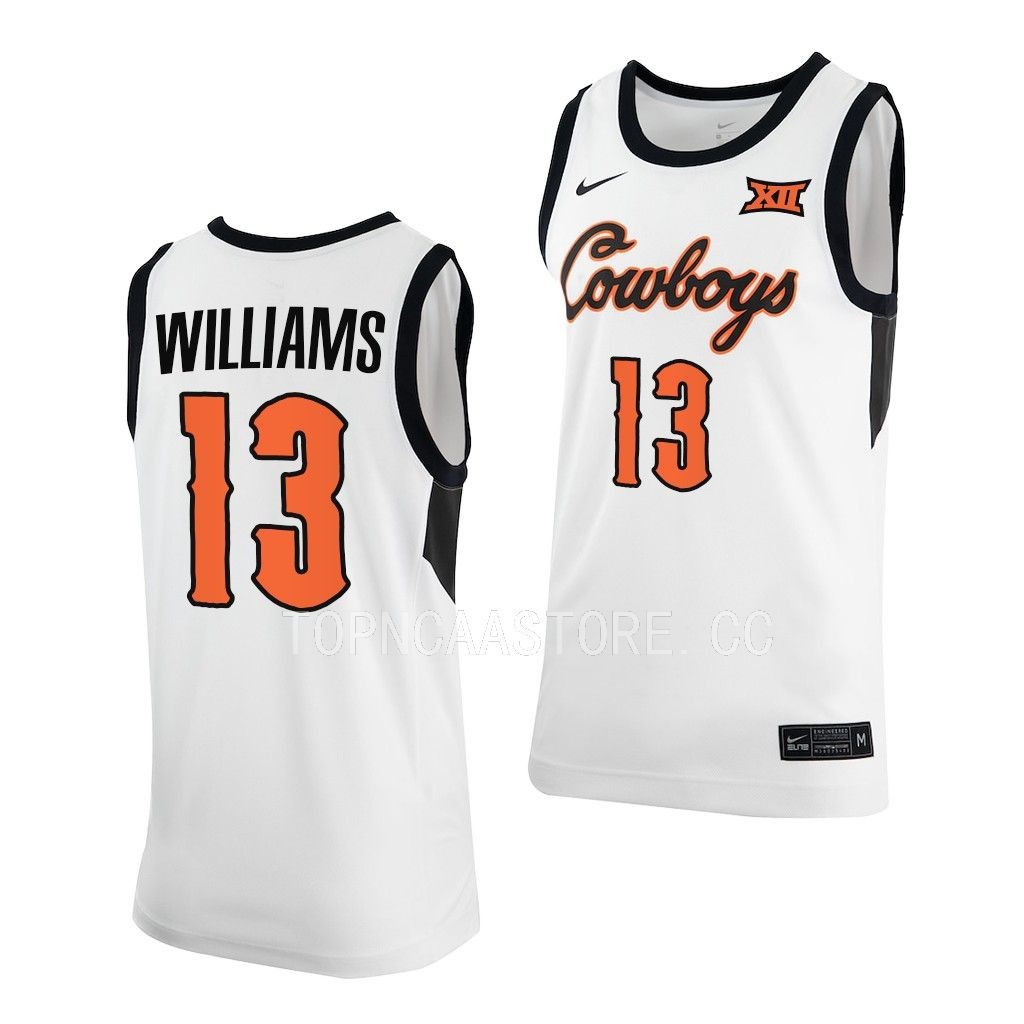 Quion Williams #13 Oklahoma State Cowboys Classic Jersey 2022-23 White