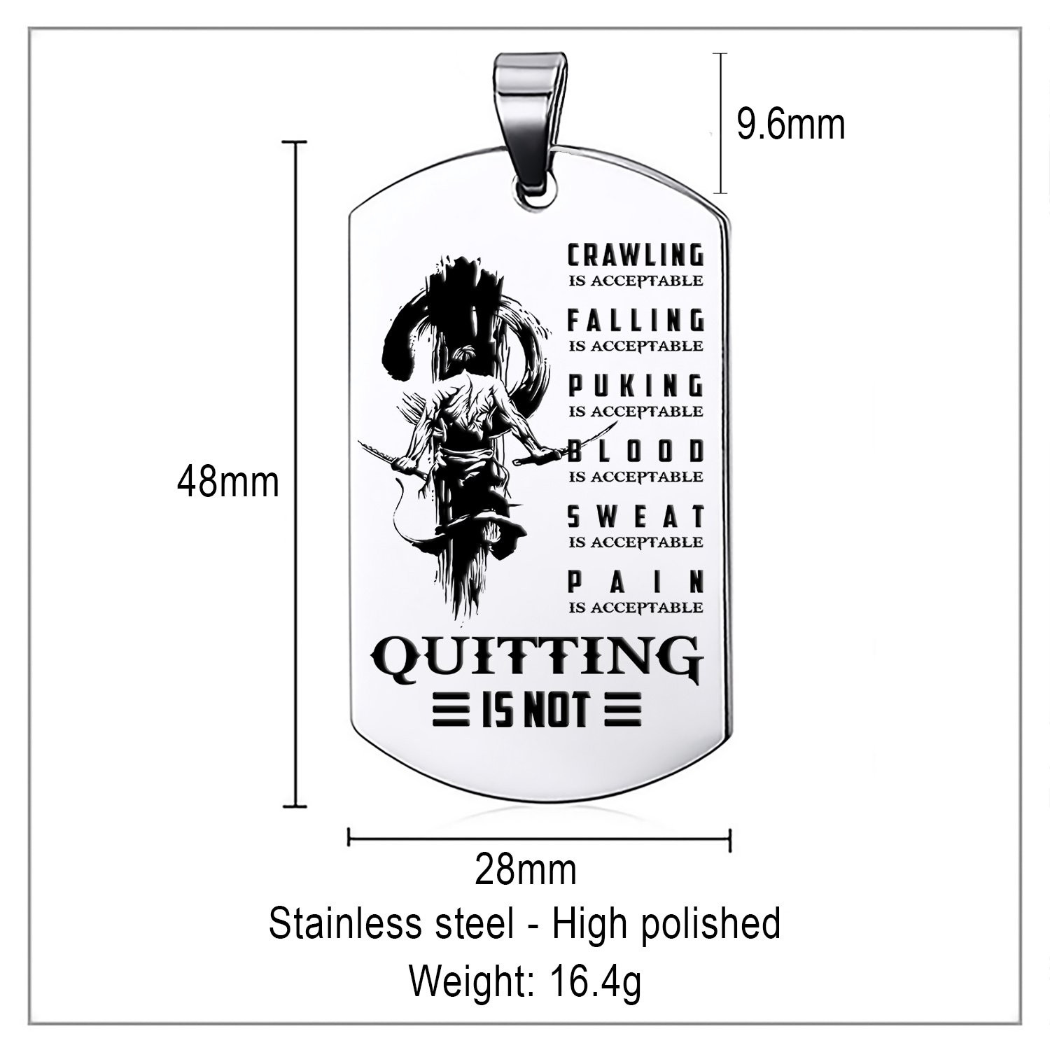 Quitting Is Not – Samurai Dog Tag