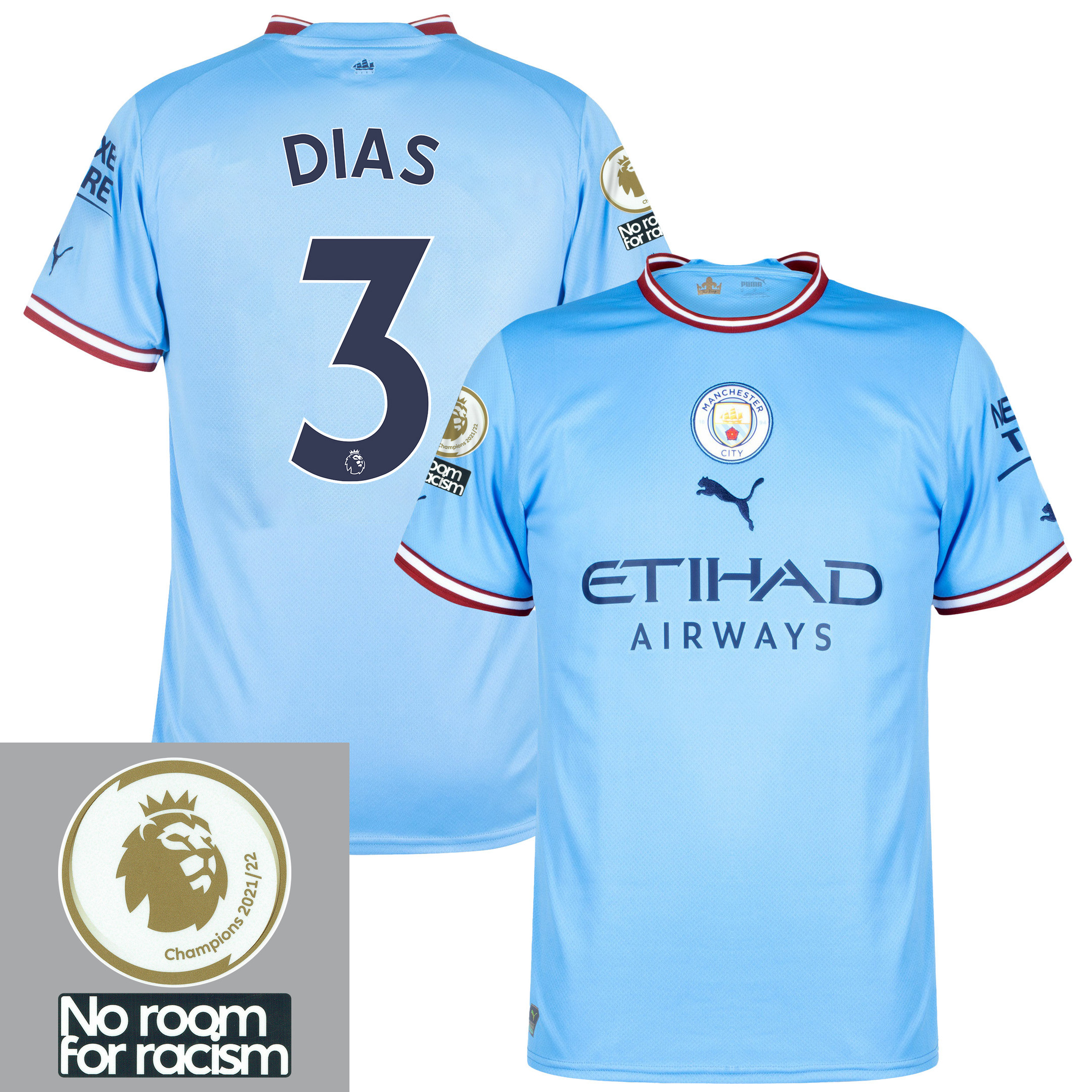 Rúben Dias 3 Manchester City 2022-2023 Home Men Jersey – Sky Blue