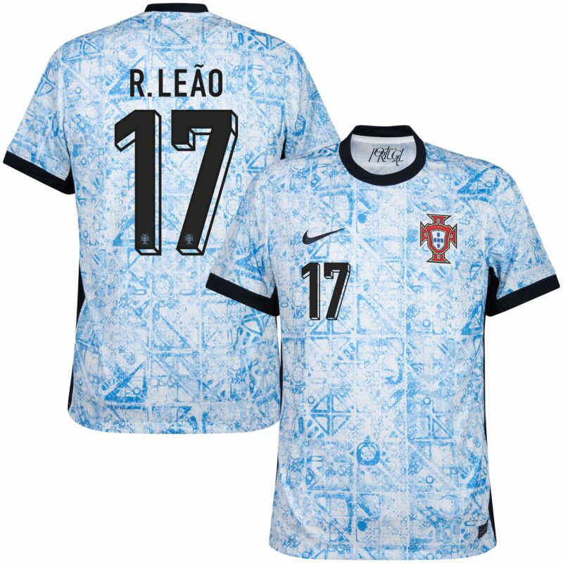 R.Leão Men's Portugal 2024 Stadium Away Soccer Jersey
