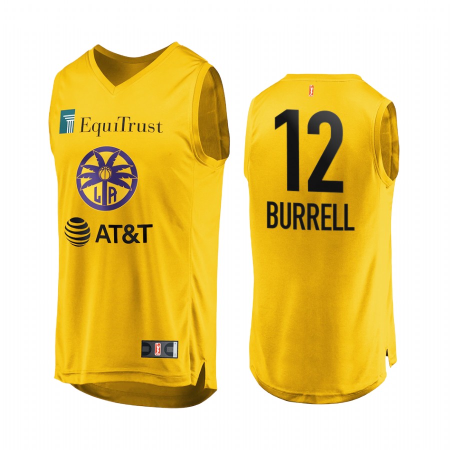 Rae Burrell 2022 WNBA Draft Los Angeles Sparks #12 Gold Jersey Round 1