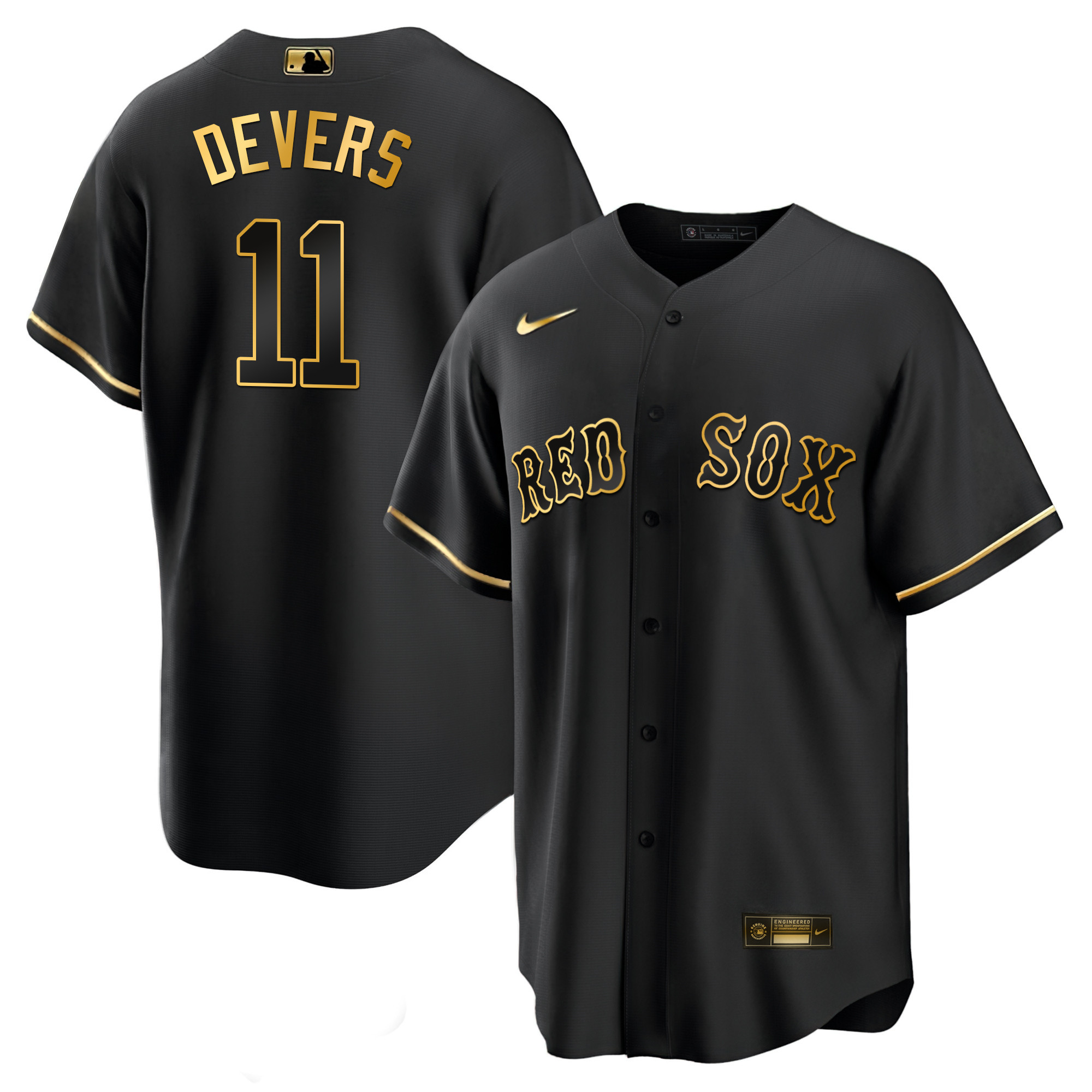 Rafael Devers Men's Boston Red Sox Black Limited & Gold Cool Black Gold Jersey - All Stitched