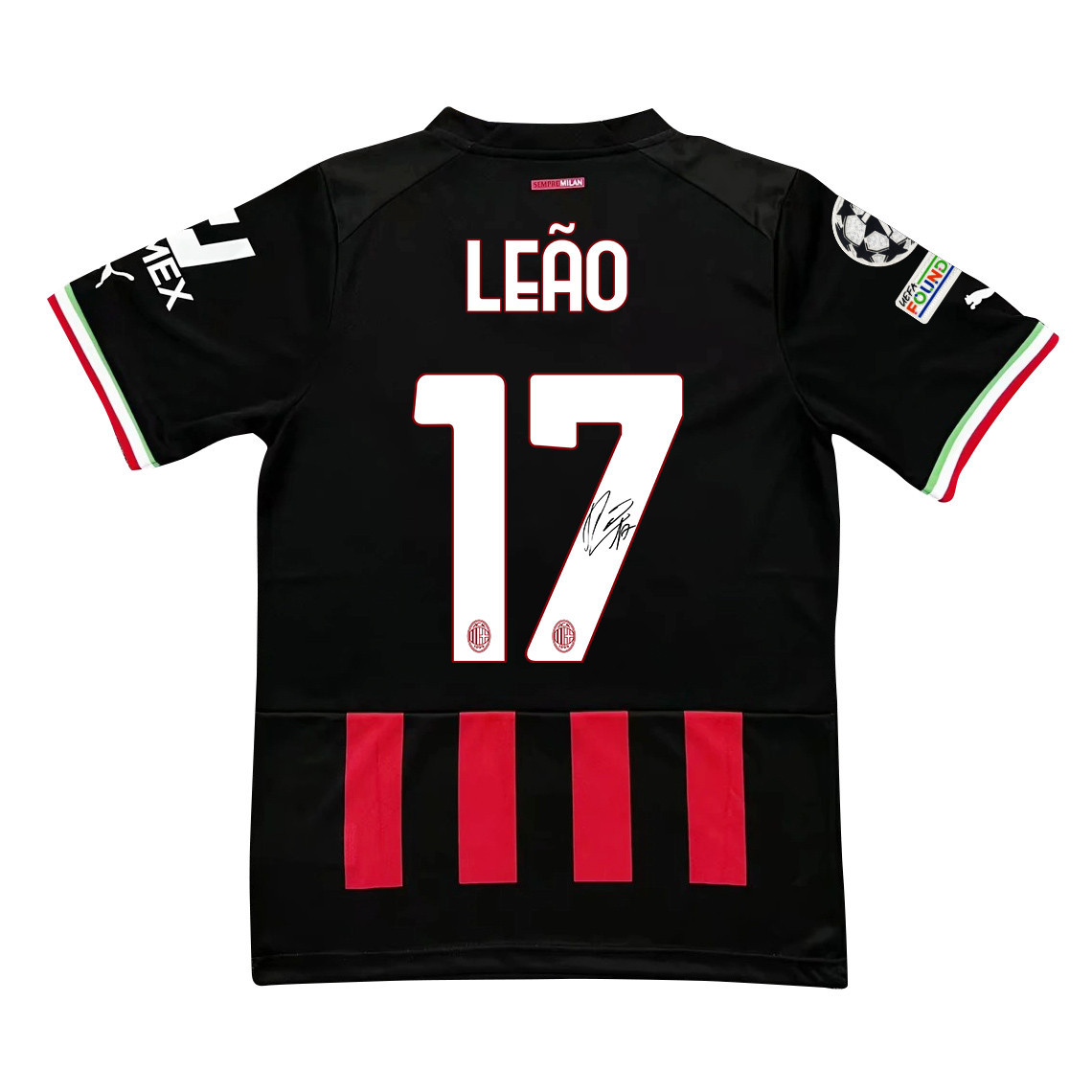 Rafael Leao 17 Signed AC Milan 2022/23 Home Men Soccer Jersey – Red/Black