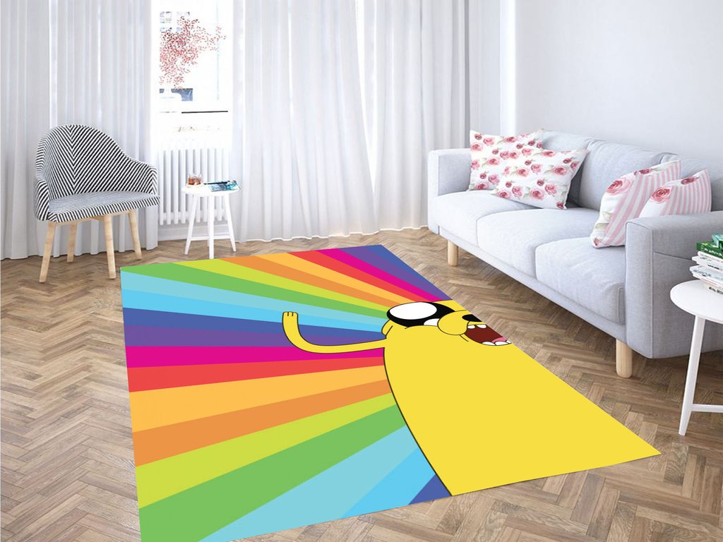Rainbow Adventure Time Living Room Modern Carpet Rectangle Rug