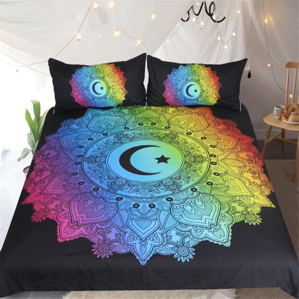 Rainbow Mandala 3D Customized Duvet Cover Bedding Set