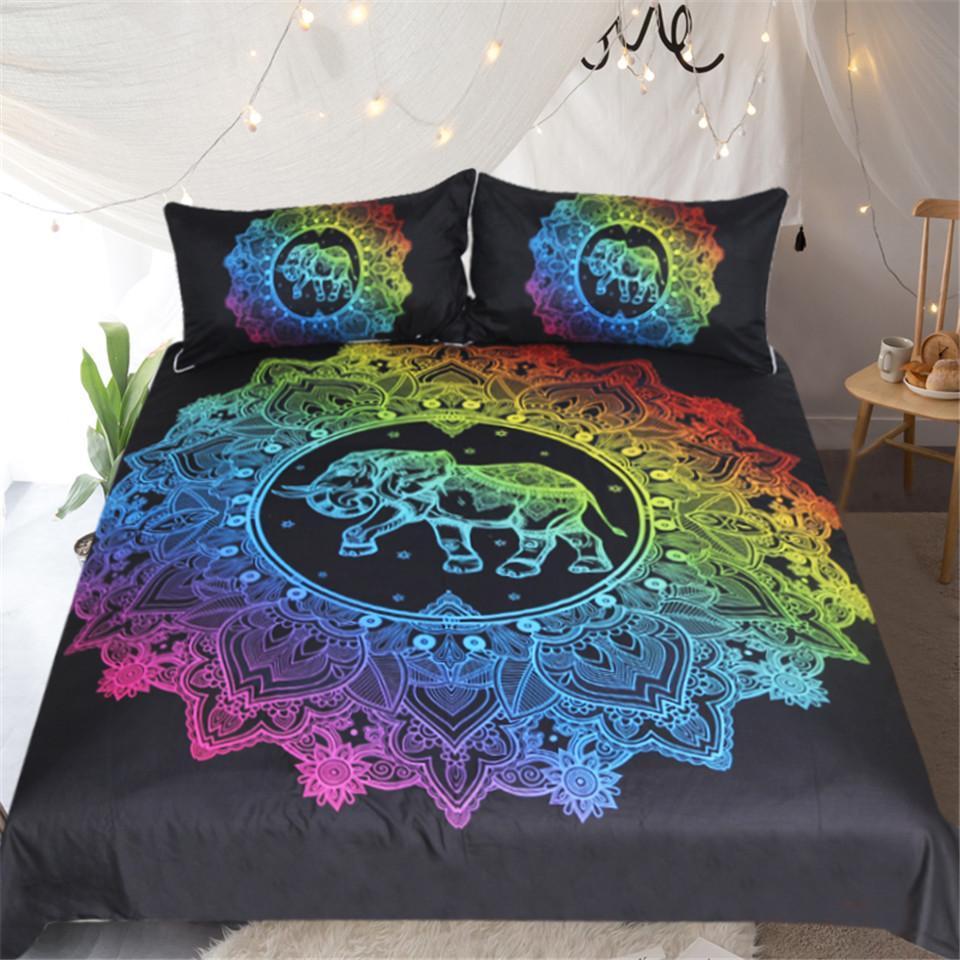 Rainbow Mandala Duvet Cover Bedding Set