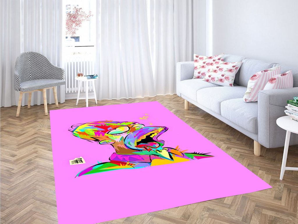 Rainbow Simpson Wallpaper Living Room Modern Carpet Rectangle Rug