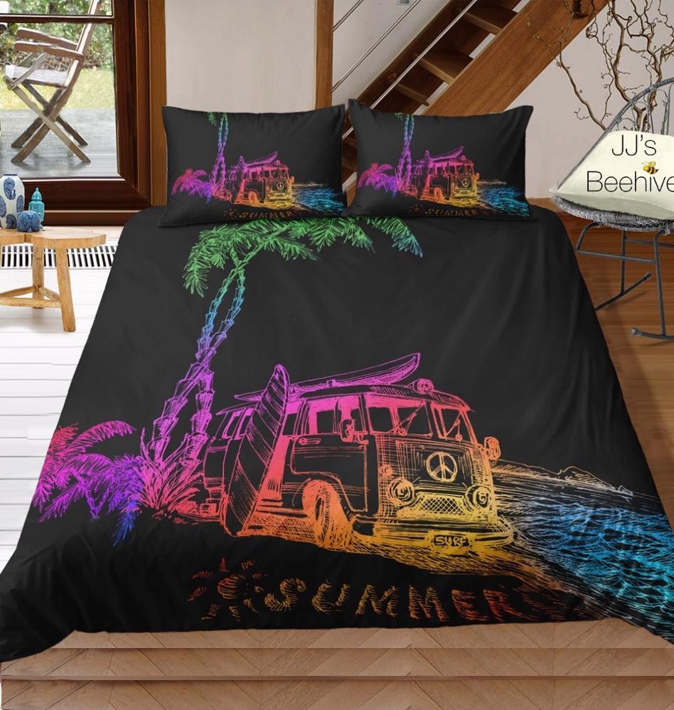 Rainbowummer Beachside Combi Van 3D Customized Duvet Cover Bedding Set