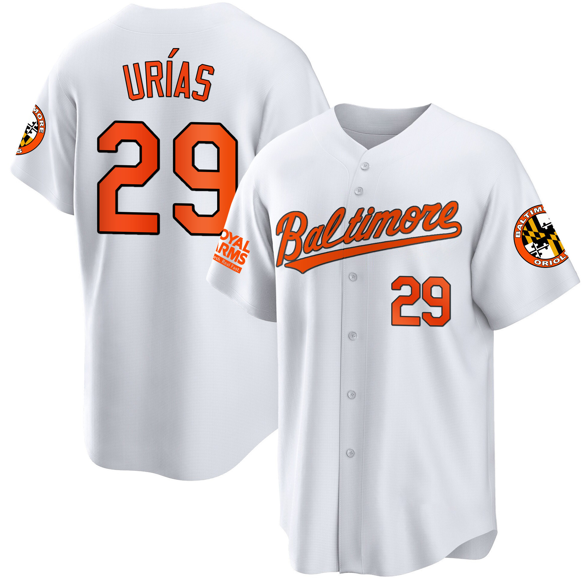 Ramón Urías Men’s Baltimore Orioles 2023 Gold Cool White Jersey - All Stitched