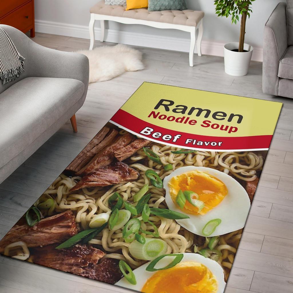 Ramen Noodle Soup Beef Flavor Area Rectangle Rug
