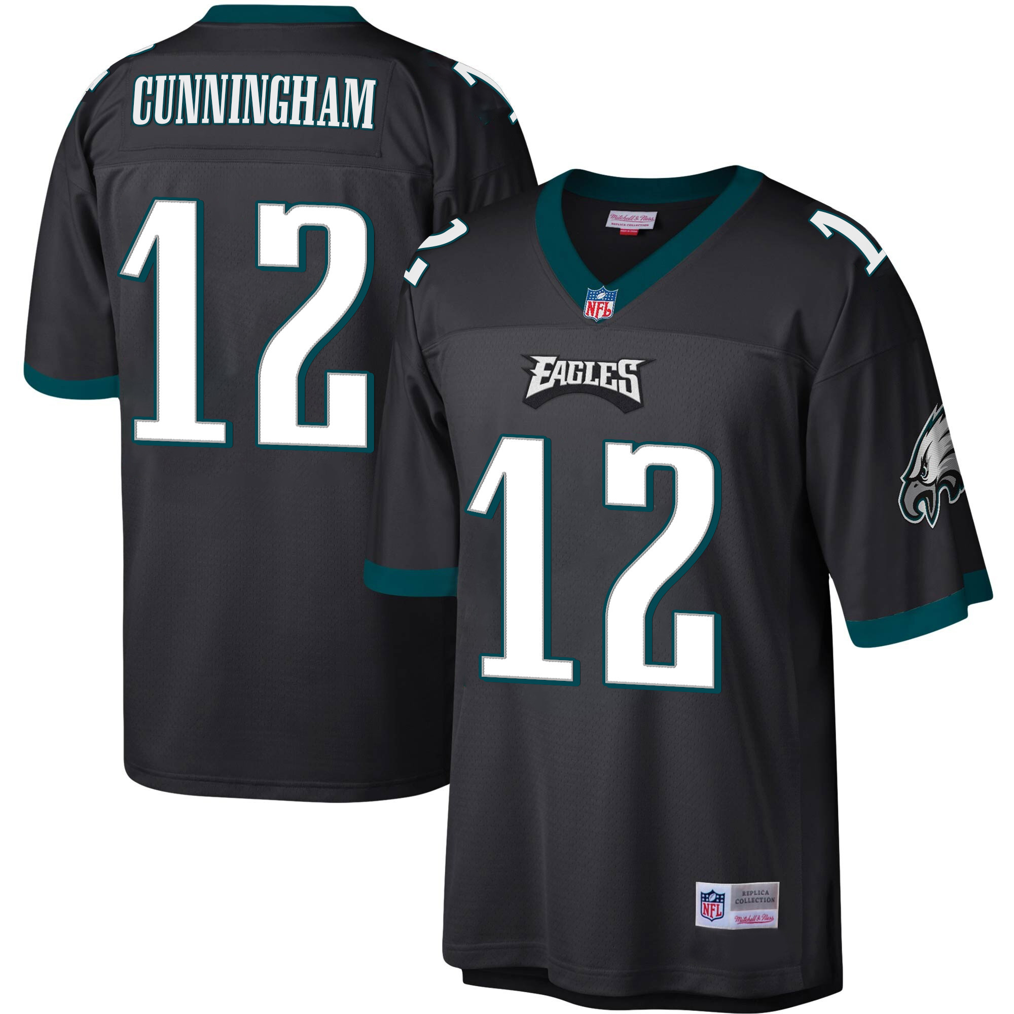 Randall Cunningham Men's Philadelphia Eagles Big & Tall Legacy Black Jersey - All Stitched