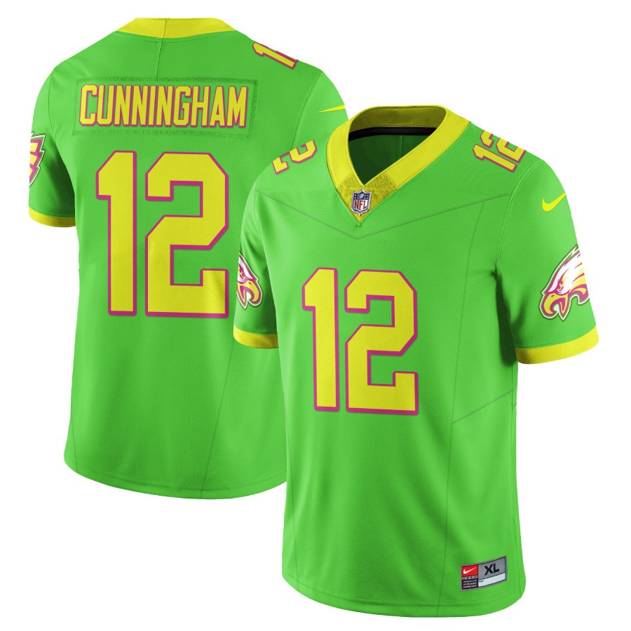 Randall Cunningham Men's Philadelphia Eagles City Edition Vapor Limited V2 Bright Green Jersey - All Stitched