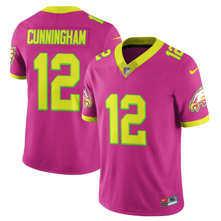 Randall Cunningham Men's Philadelphia Eagles City Edition Vapor Limited V2 Pink Jersey - All Stitched