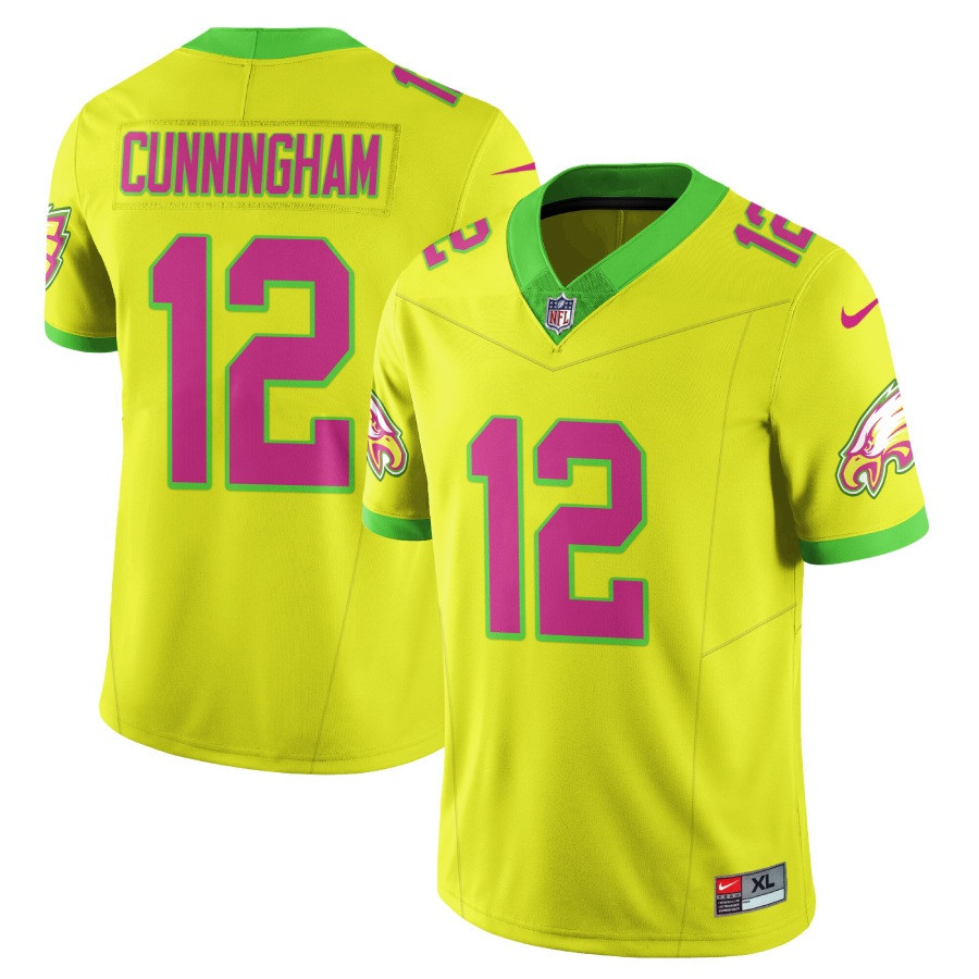 Randall Cunningham Men's Philadelphia Eagles City Edition Vapor Limited V2 Yellow Jersey - All Stitched