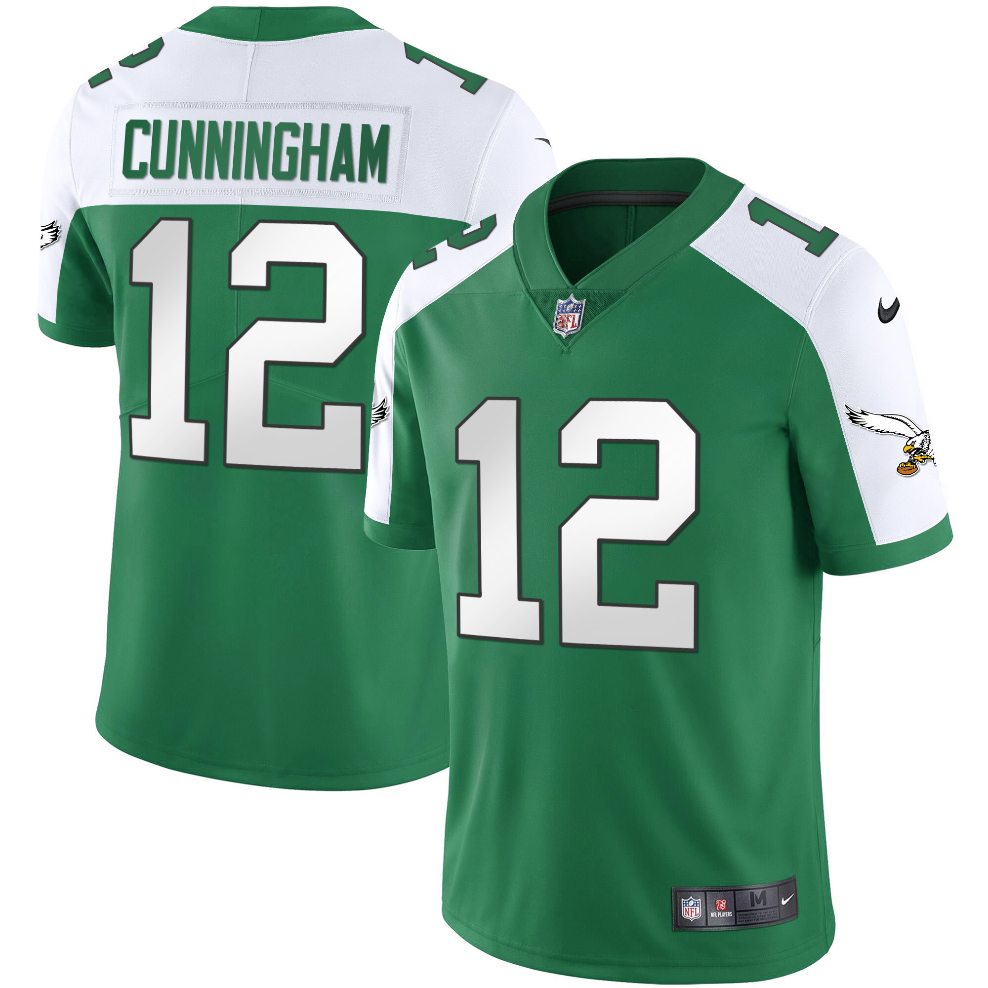 Randall Cunningham Men's Philadelphia Eagles Gold & Kelly Vapor Alternate Jersey - All Stitched