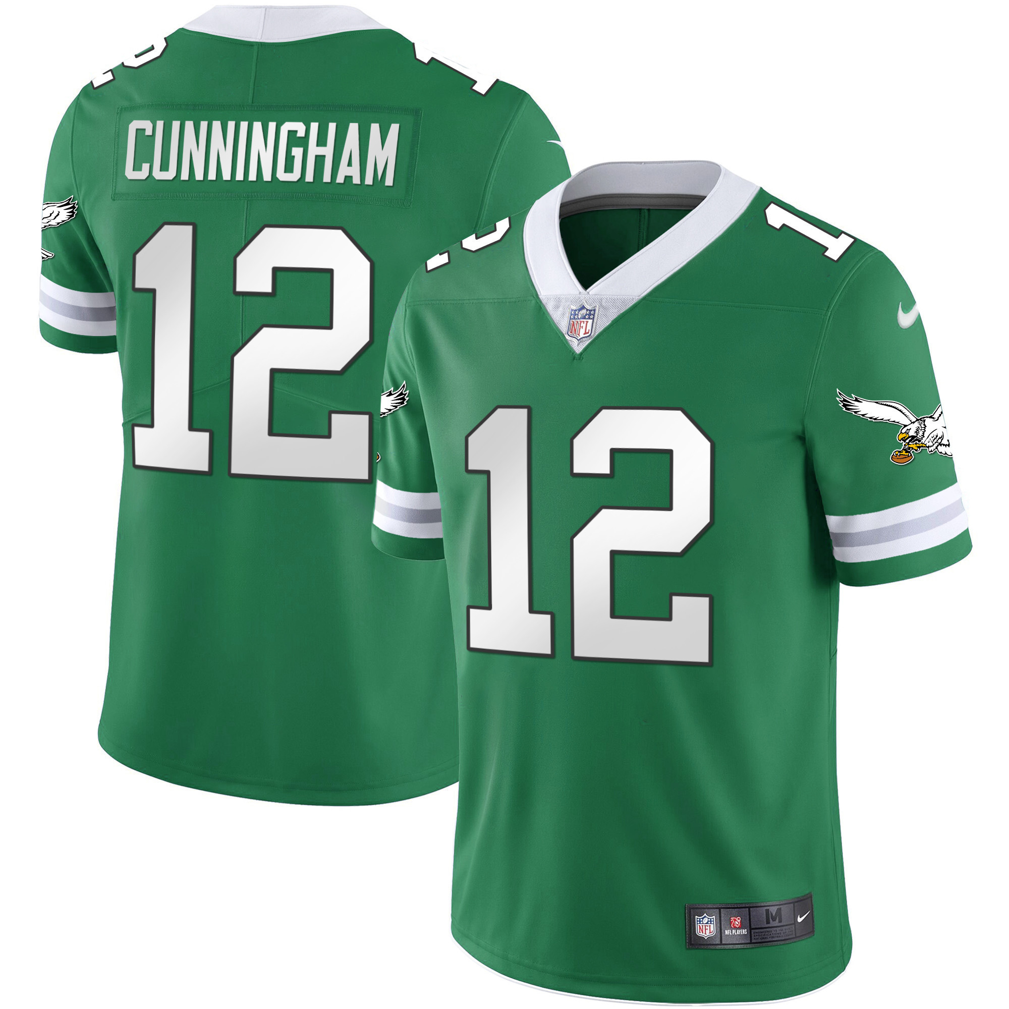 Randall Cunningham Men's Philadelphia Eagles Gold & Kelly Vapor Throwback Kelly Green Jersey - All Stitched