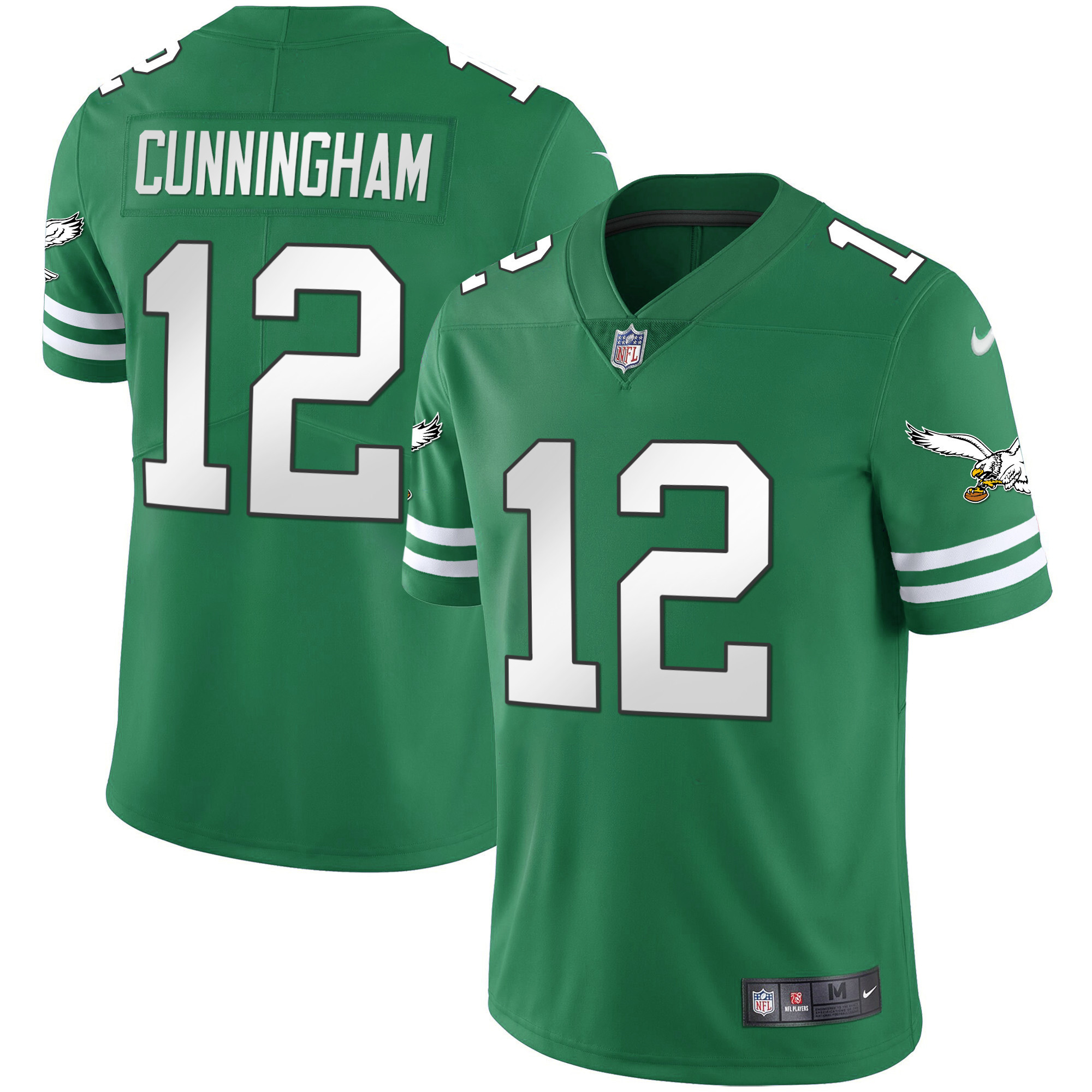 Randall Cunningham Men's Philadelphia Eagles Gold & Kelly Vapor V2 Kelly Green Jersey - All Stitched