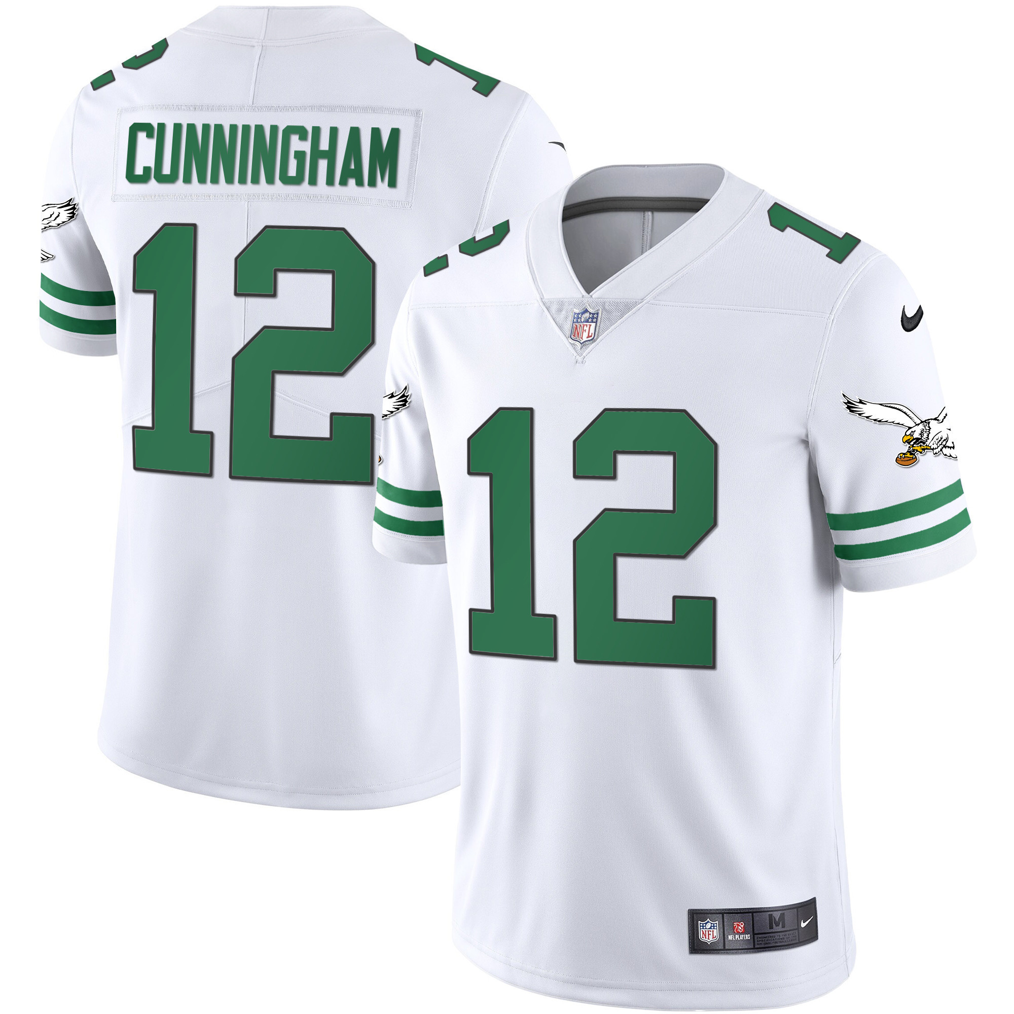 Randall Cunningham Men's Philadelphia Eagles Gold & Kelly Vapor V2 Kelly White Jersey - All Stitched