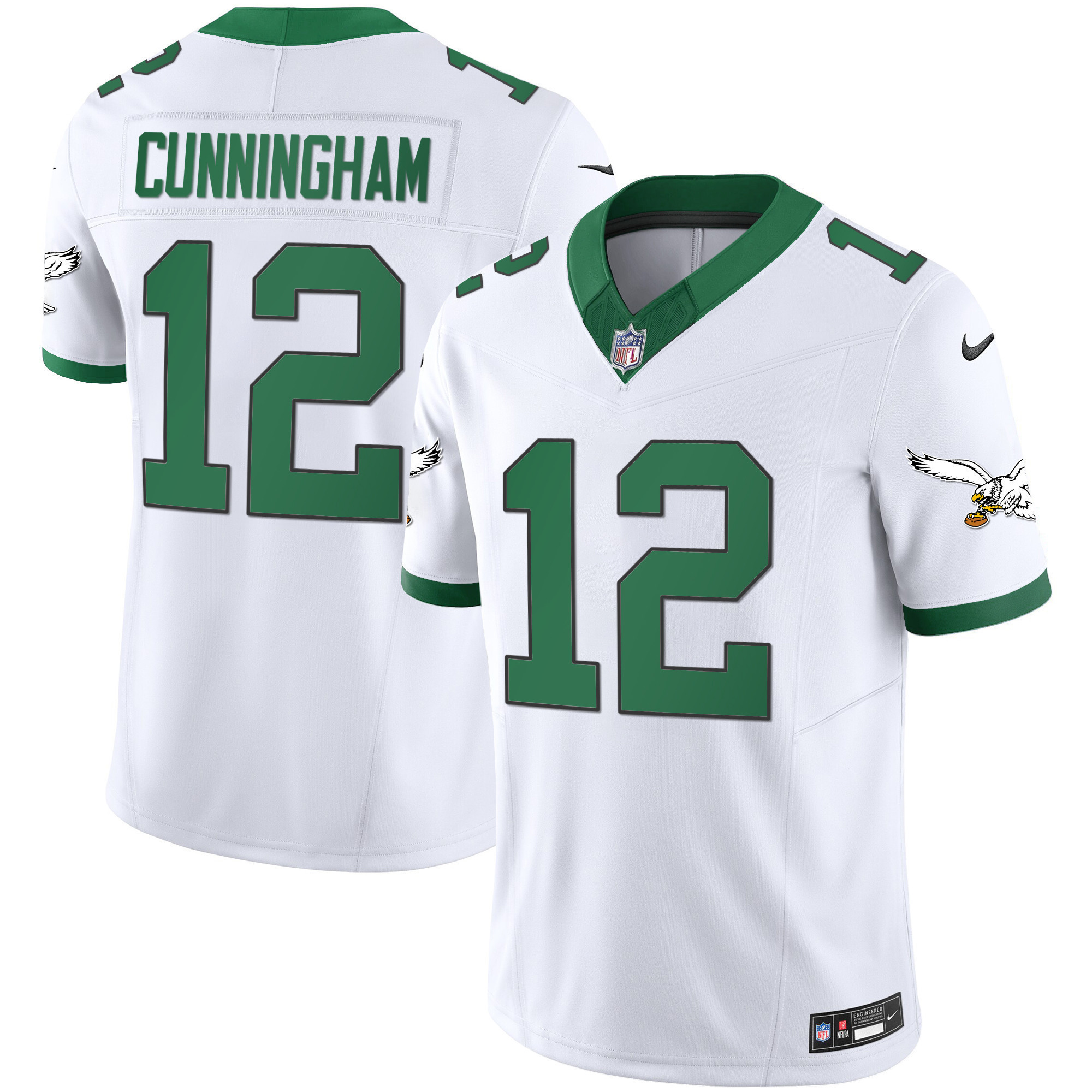Randall Cunningham Men's Philadelphia Eagles Kelly Green Vapor Limited Kelly White Jersey - All Stitched